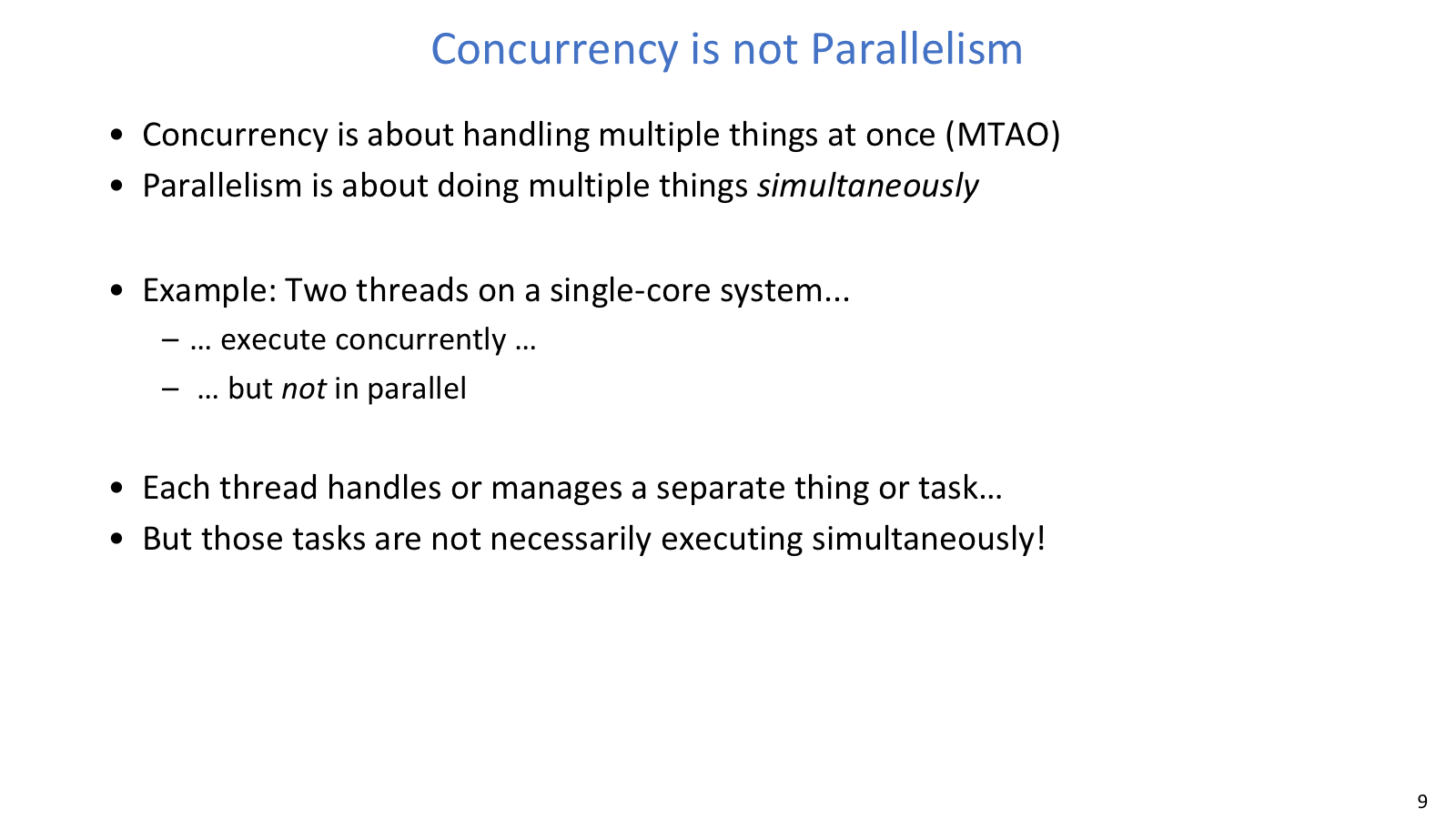 Concurrency parallelism