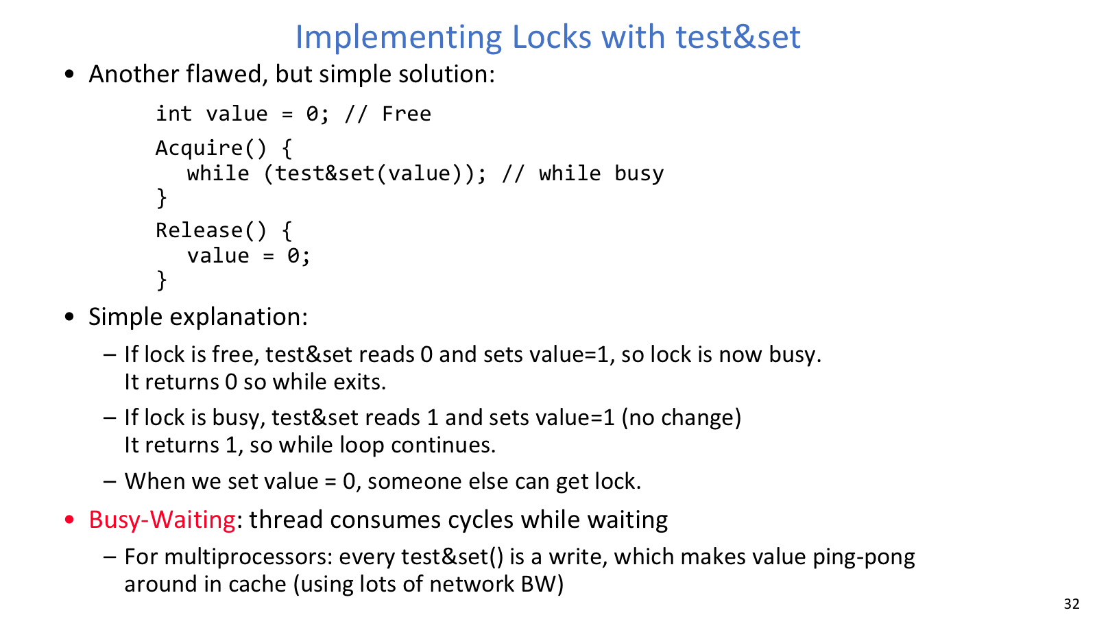 Test and set lock