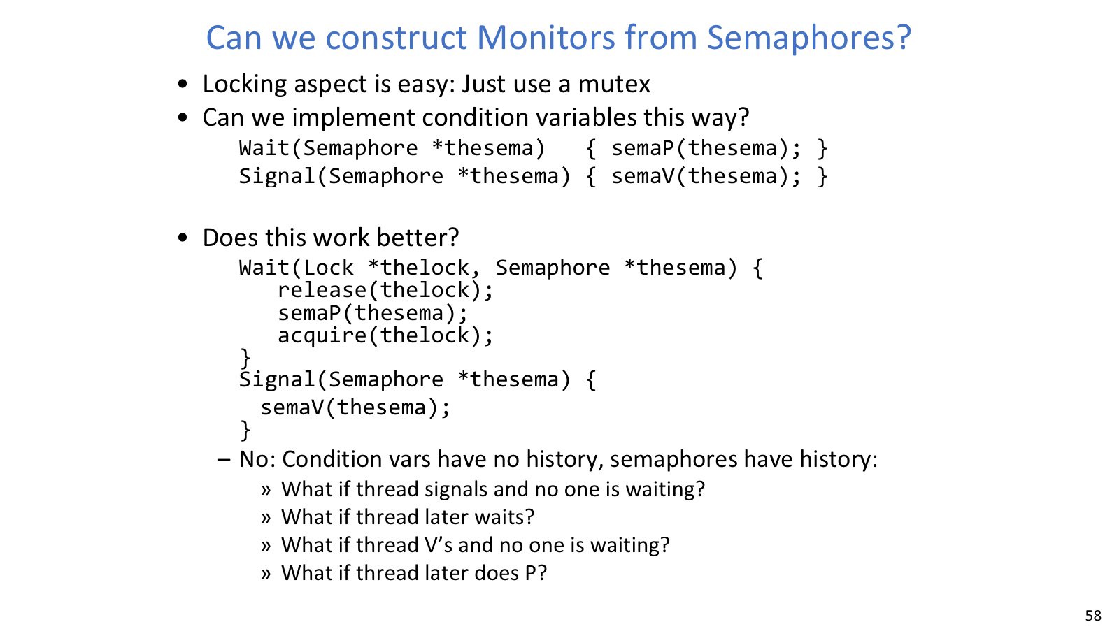 Monitor from semaphore