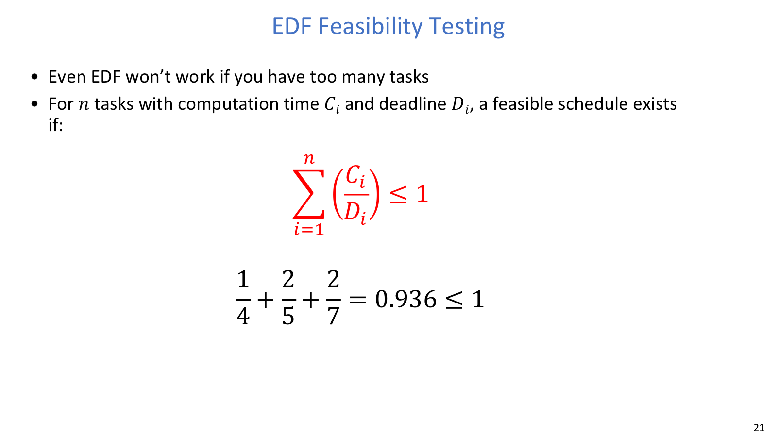 EDF feasibility