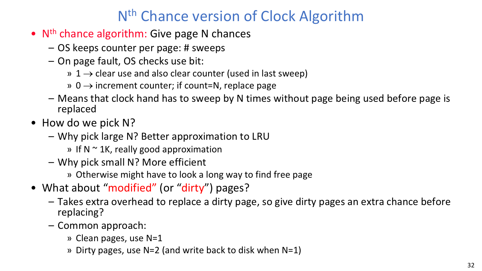Nth chance clock